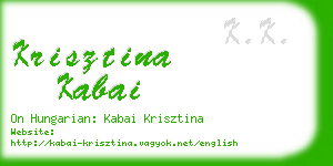 krisztina kabai business card